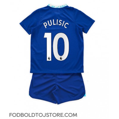 Chelsea Christian Pulisic #10 Hjemmebanesæt Børn 2022-23 Kortærmet (+ Korte bukser)
